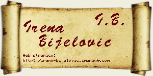 Irena Bijelović vizit kartica